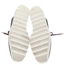 Pre Owned Stella McCartney Burgundy Faux Leather Elyse Platform Lace Up Derby Size 36