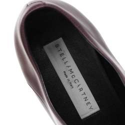 Pre Owned Stella McCartney Burgundy Faux Leather Elyse Platform Lace Up Derby Size 36