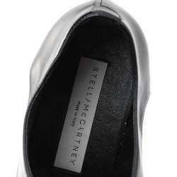 Pre Owned حذاء ديربي ستيلا مكارتيني إيلسي جلد صناعي أسود لامع نعل سميك رباط علوي مقاس 36