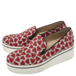 مملوكة مسبقًا حذاء  رياضي ستيلا مكارتني بينكسستار نعل سميك كانفاس أبيض / أحمر مقاس 40