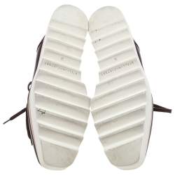 Pre Owned Stella McCartney Burgundy Faux Leather Elyse Platform Lace Up Derby Size 38