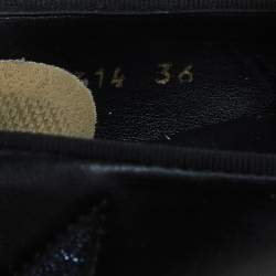 Pre Owned Stella McCartney Black Faux Leather Binx Star Platform Sneakers Size 36