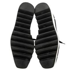 مملوكة مسبقًا Stella McCartney Black Faux Suede Elyse Star Platform Sneakers Size 37