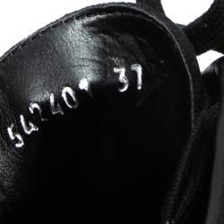 مملوكة مسبقًا Stella McCartney Black Faux Suede Elyse Star Platform Sneakers Size 37