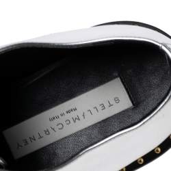 Pre Owned Stella McCartney Silver Faux Leather Odette Buckle Loafers Size 36