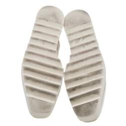 Pre Owned Stella McCartney White Faux Leather Elyse Platforms Lace Up Sneakers Size 38