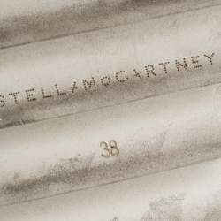 Pre Owned Stella McCartney White Faux Leather Elyse Platforms Lace Up Sneakers Size 38