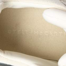 مملوكة مسبقًا Stella McCartney White Faux Suede And Faux Leather Eclypse Velcro Strap Sneakers Size 38