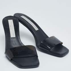 Pre Owned صندل سلايد ستيلا مكارتني بي في سي أسود مقاس 35