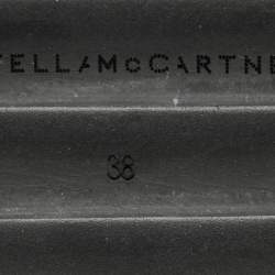 Pre Owned Stella McCartney Black Faux Leather Elyse Star Sneakers Size 38