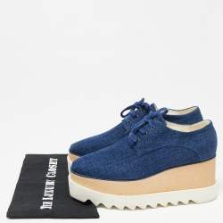 Pre Owned Stella McCartney Blue Denim Elyse Platform Derby Sneakers Size 38