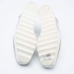 Pre Owned Stella McCartney Silver Faux Leather  Elyse Star Sneakers Size 38