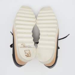 Pre Owned Stella McCartney Black Faux Leather Elyse Platform Derby Sneakers Size 36