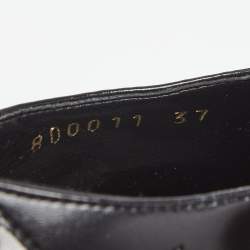 Pre Owned Stella McCartney Black Faux Leather Elyse Star Platform Lace Up Sneakers Size 37