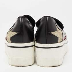Pre Owned Stella McCartney Black Faux Leather Binx Star Slip On Platform Sneakers Size 40