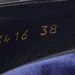 Pre Owned Stella McCartney Blue Velvet And Faux Leather Binx Chain Platform Loafers Size 38