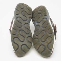 مملوكة مسبقًا Stella McCartney Multicolor Faux Suede/Croc Embossed Leather Eclypse Velcro Strap Sneakers Size 40