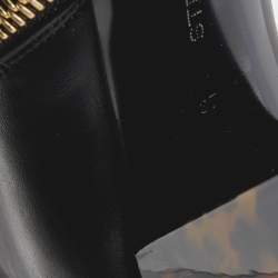 Stella McCartney Black Faux Leather Tortoise Block Heel "Percy" Ankle Boots Size 37