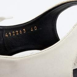 Pre Owned حذاء ديربي ستيلا مكارتني إيلسي جلد صناعي أبيض قصات مفرغة نعل سميك برباط مقاس 40