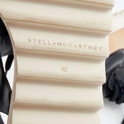 Pre Owned Stella McCartney Black Faux Leather Elyse Cut Out Platform Derby Sneakers Size 40