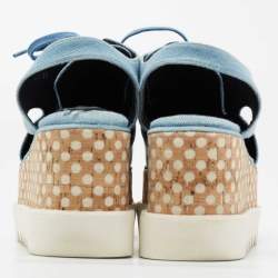 Pre Owned Stella McCartney Blue Cut Out Denim Elyse Platform Derby Sneakers Size 39