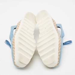 Pre Owned Stella McCartney Blue Cut Out Denim Elyse Platform Derby Sneakers Size 39