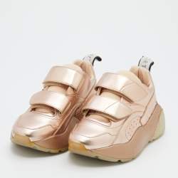 Stella McCartney Metallic Rose Gold Faux Leather Eclypse Sneakers Size 36