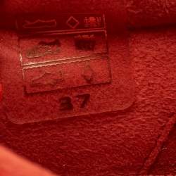 Pre Owned Stella McCartney Neon Orange Faux Leather and Mesh Low-Top Sneakers Size 37