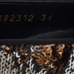 Pre Owned حذاء رياضي ستيلا مكارتني بينكس سليب أون ترتر ذهبي/ فضي بنعل سميك مقاس 36 