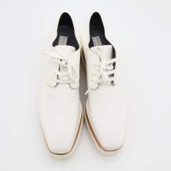 Pre Owned Stella McCartney White Faux Leather Elyse Platform Derby Size 39