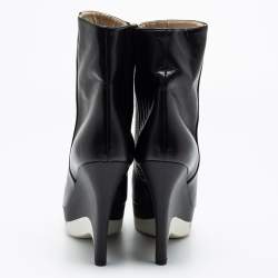 Stella McCartney Black Leather Ankle Boots Size 41