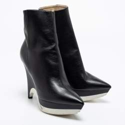 Stella McCartney Black Leather Ankle Boots Size 41