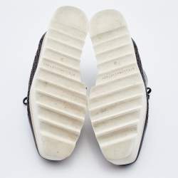 Pre Owned Stella McCartney Black Woven Faux Leather Elyse Platform Derby Size 38