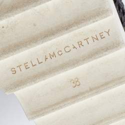 Pre Owned Stella McCartney Black Woven Faux Leather Elyse Platform Derby Size 38