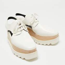 مملوكة مسبقًا حذاء رياضي ستيلا مكارتني ديربي جلد صناعي أبيض  نعل سميك  قصات إليس مقاس 38