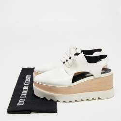 مملوكة مسبقًا حذاء رياضي ستيلا مكارتني ديربي جلد صناعي أبيض  نعل سميك  قصات إليس مقاس 38