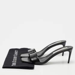 Stella McCartney Black Faux Leather Slide Sandals Size 39