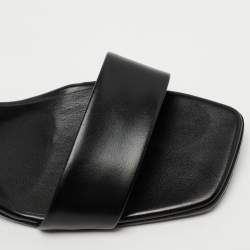 Stella McCartney Black Faux Leather Slide Sandals Size 39