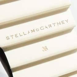 Pre Owned Stella McCartney Brown/Black Leather Elyse Star Platform Lace Up Derby Sneakers Size 38