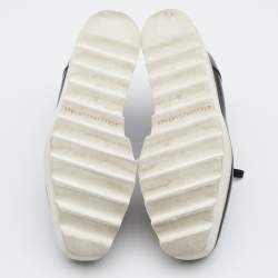 Pre Owned Stella McCartney Black Faux Leather Elyse Derby Lace Up Platform Sneakers Size 35