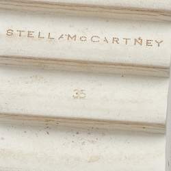 Pre Owned Stella McCartney Black Faux Leather Elyse Derby Lace Up Platform Sneakers Size 35