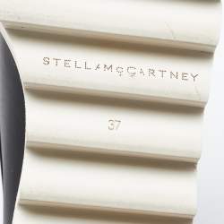 Pre Owned Stella McCartney Black Faux Leather Elyse Star Platform Derby Sneakers Size 37