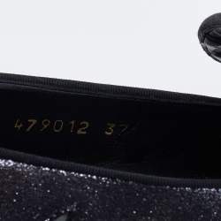 Pre Owned Stella McCartney Metallic Grey Faux Suede and Satin Binx Star Platform Slip On Sneakers Size 37