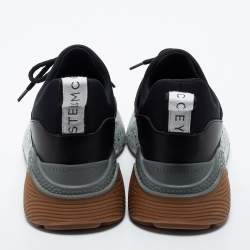 Pre Owned Stella McCartney Black Faux Leather and Suede Eclypse Sneakers Size 39