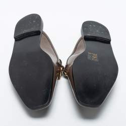 Pre Owned Stella McCartney Brown Faux Leather Mules Size 38 