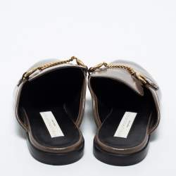 Pre Owned Stella McCartney Brown Faux Leather Mules Size 38 