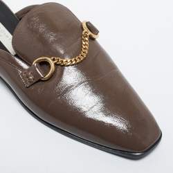 Pre Owned Stella McCartney Brown Faux Leather Mules Size 38 