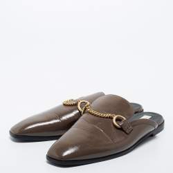 Pre Owned Stella McCartney Brown Faux Leather Mules Size 38 