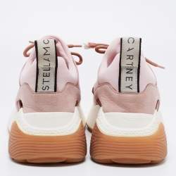 Pre Owned Stella McCartney Pink Faux Leather and Suede Eclypse Low Top Sneakers Size 40