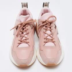 Pre Owned Stella McCartney Pink Faux Leather and Suede Eclypse Low Top Sneakers Size 40